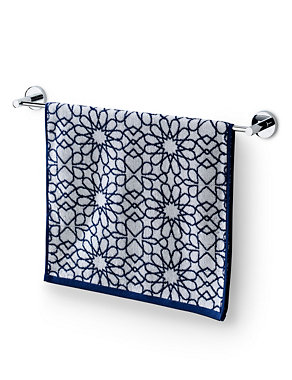 Pure Cotton Geometric Star Print Towel Image 2 of 3