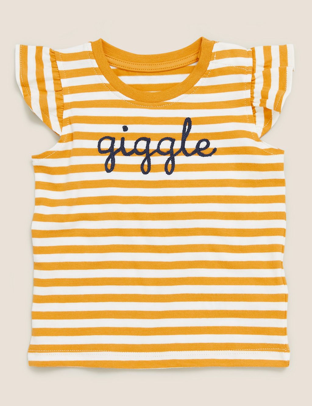 Pure Cotton Giggle Slogan Top (0-3 Yrs) | M&S