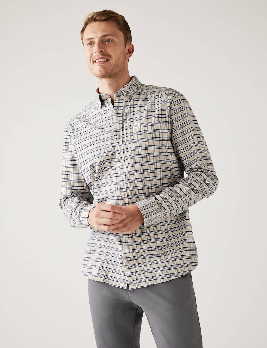 Pure Cotton Gingham Check Oxford Shirt 3 of 4