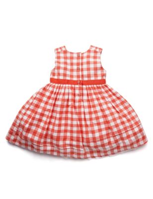 Pure Cotton Gingham Checked Dress & Knicker Set | Indigo Collection | M&S