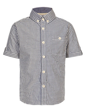Pure Cotton Gingham Checked Shirt (1-7 Years) Image 2 of 4