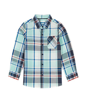 Pure Cotton Gingham Checked Shirt (1-7 Years) Image 2 of 3