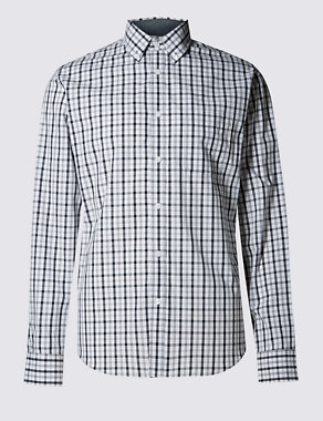 Pure Cotton Gingham Checked Shirt Image 2 of 5