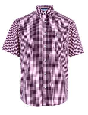 Pure Cotton Gingham Checked Shirt Image 2 of 4