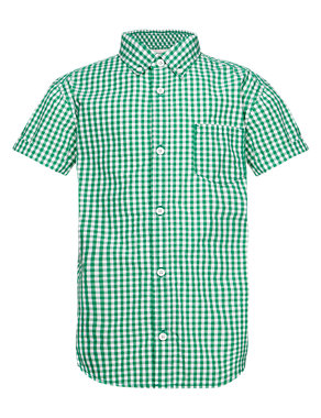Pure Cotton Gingham Checked Shirt Image 2 of 3