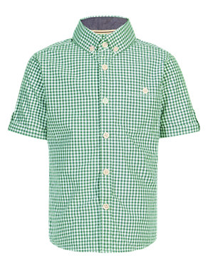Pure Cotton Gingham Checked Shirt Image 2 of 4
