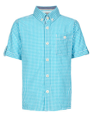 Pure Cotton Gingham Checked Shirt Image 2 of 6
