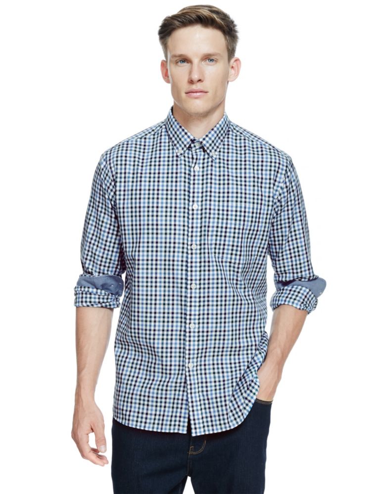 Pure Cotton Gingham Checked Shirt 1 of 5