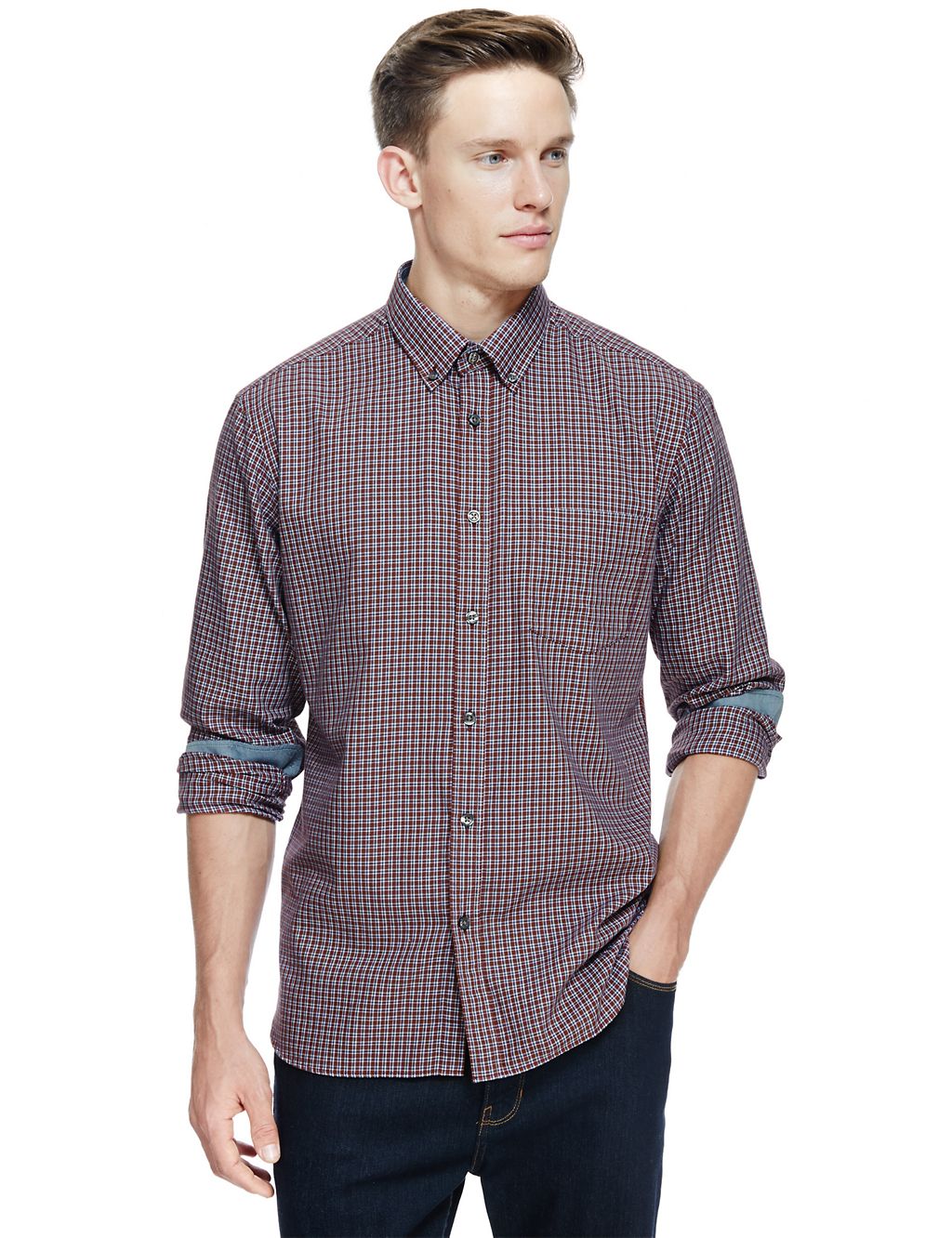 Pure Cotton Gingham Checked Shirt 3 of 5
