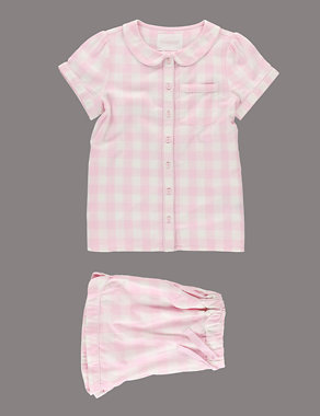 Pure Cotton Gingham Checked Short Pyjamas (3-14 Years) Image 2 of 5