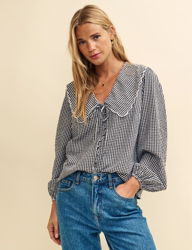 Gingham collared deals shirt
