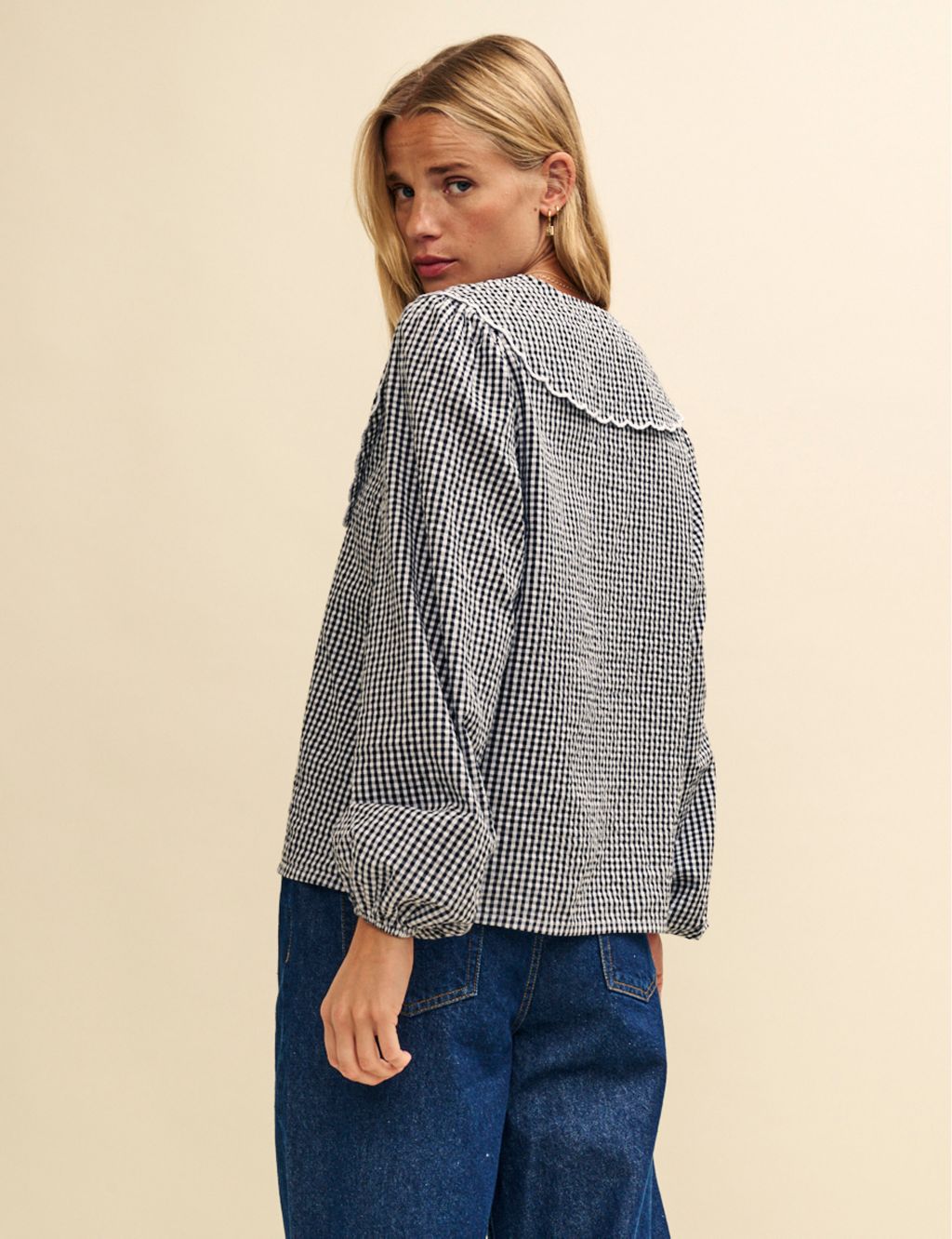 Lilac Gingham Yasmin Blouse