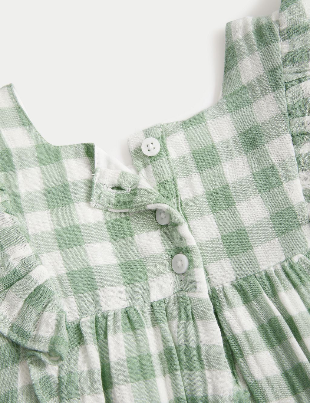 Pure Cotton Gingham Frill Dress (0-3 Yrs) 4 of 5