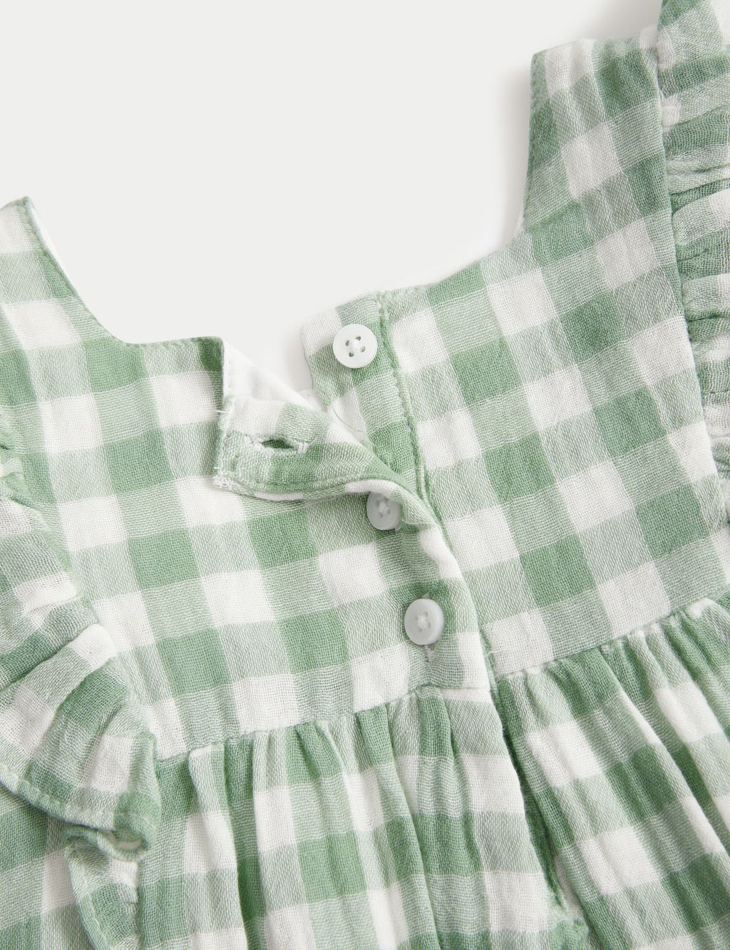 Pure Cotton Gingham Frill Dress (0-3 Yrs) 4 of 5