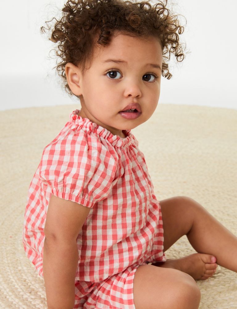 Pure Cotton Gingham Outfit (0-3 Yrs) 7 of 7
