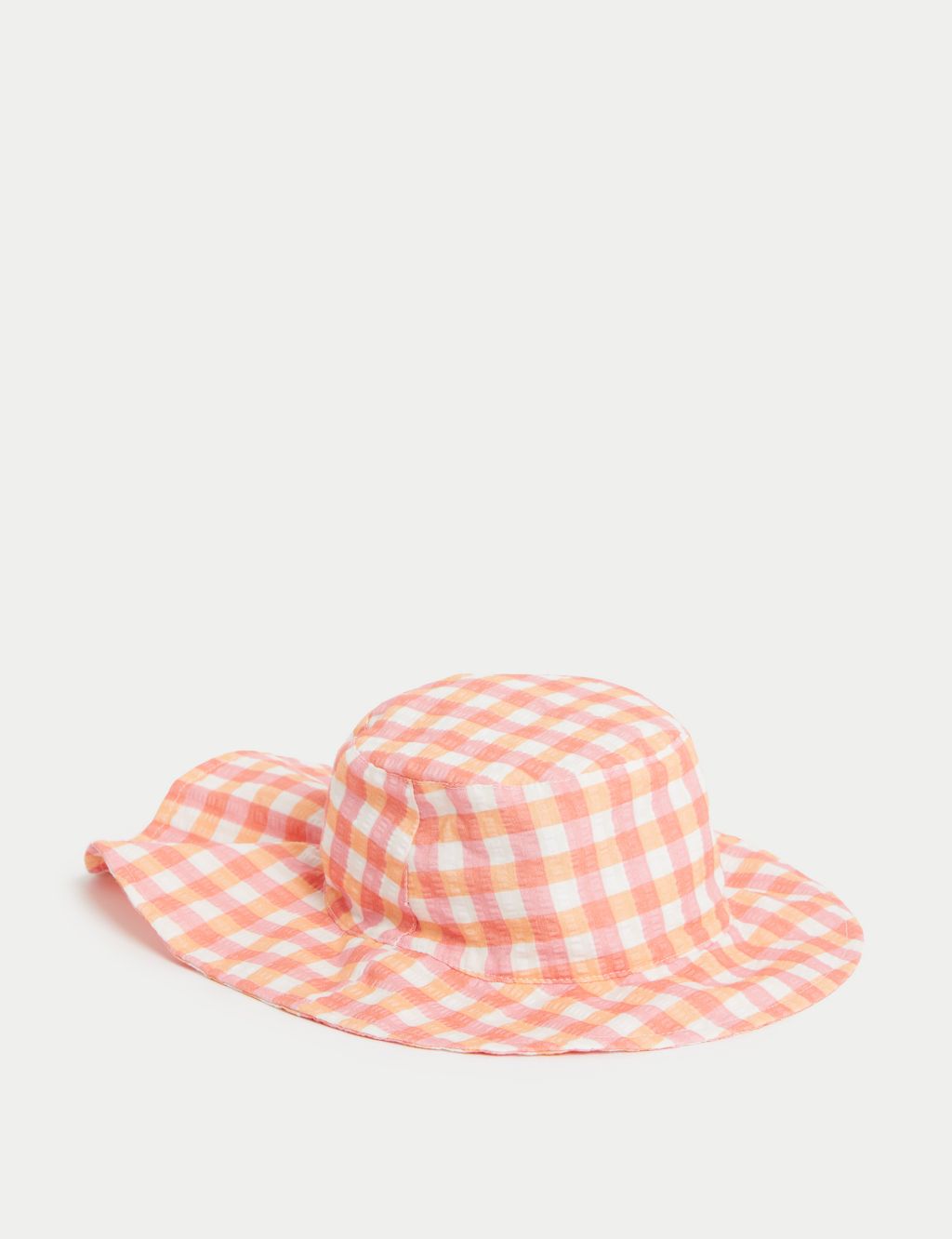 Pure Cotton Gingham Print Sun Hat (1–6 Yrs) 3 of 3