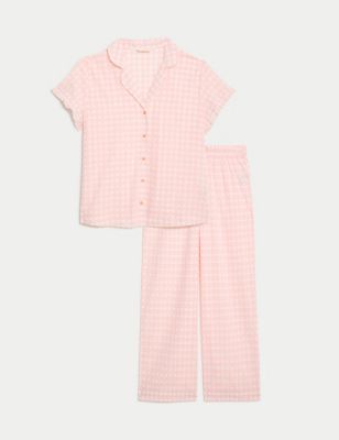 Pure Cotton Gingham Pyjama Set Image 2 of 6