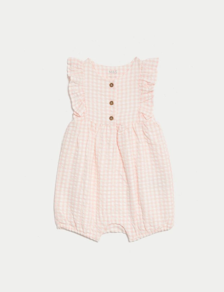 Pure Cotton Gingham Romper (0-3 Yrs) 2 of 5