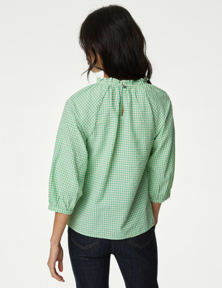 Cotton ruffle blouse hot sale
