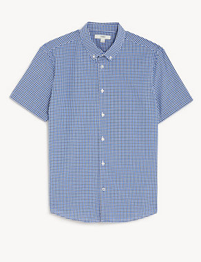 Pure Cotton Gingham Shirt Image 2 of 4
