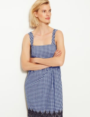 Gingham slip outlet dress