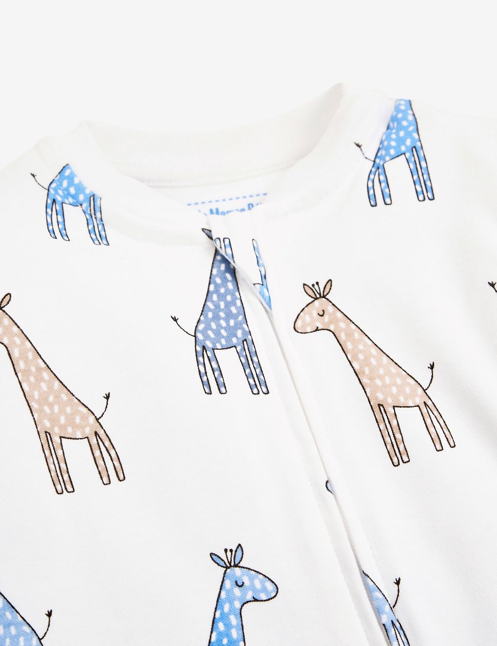 Pure Cotton Giraffe Zip Sleepsuit (7lbs-12 Mths) 2 of 3