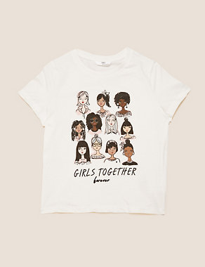 Pure Cotton Girls Together T-shirt (6-14 Yrs) Image 2 of 4