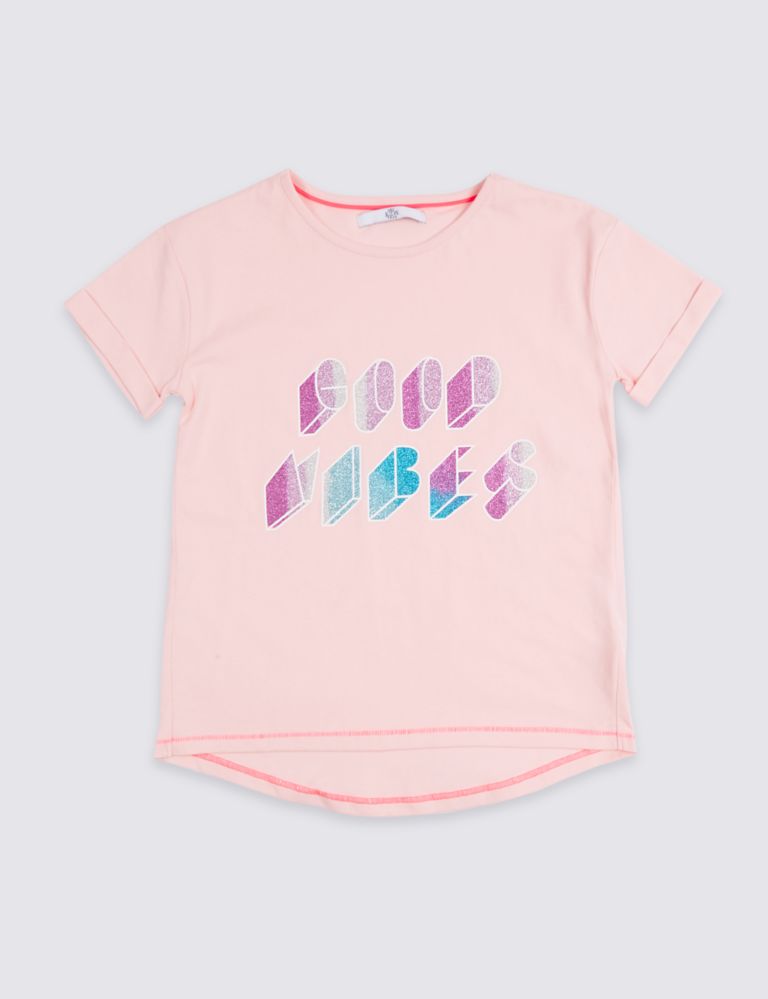Pure Cotton Glitter Top with StayNEW™ (3-16 Years) 2 of 7
