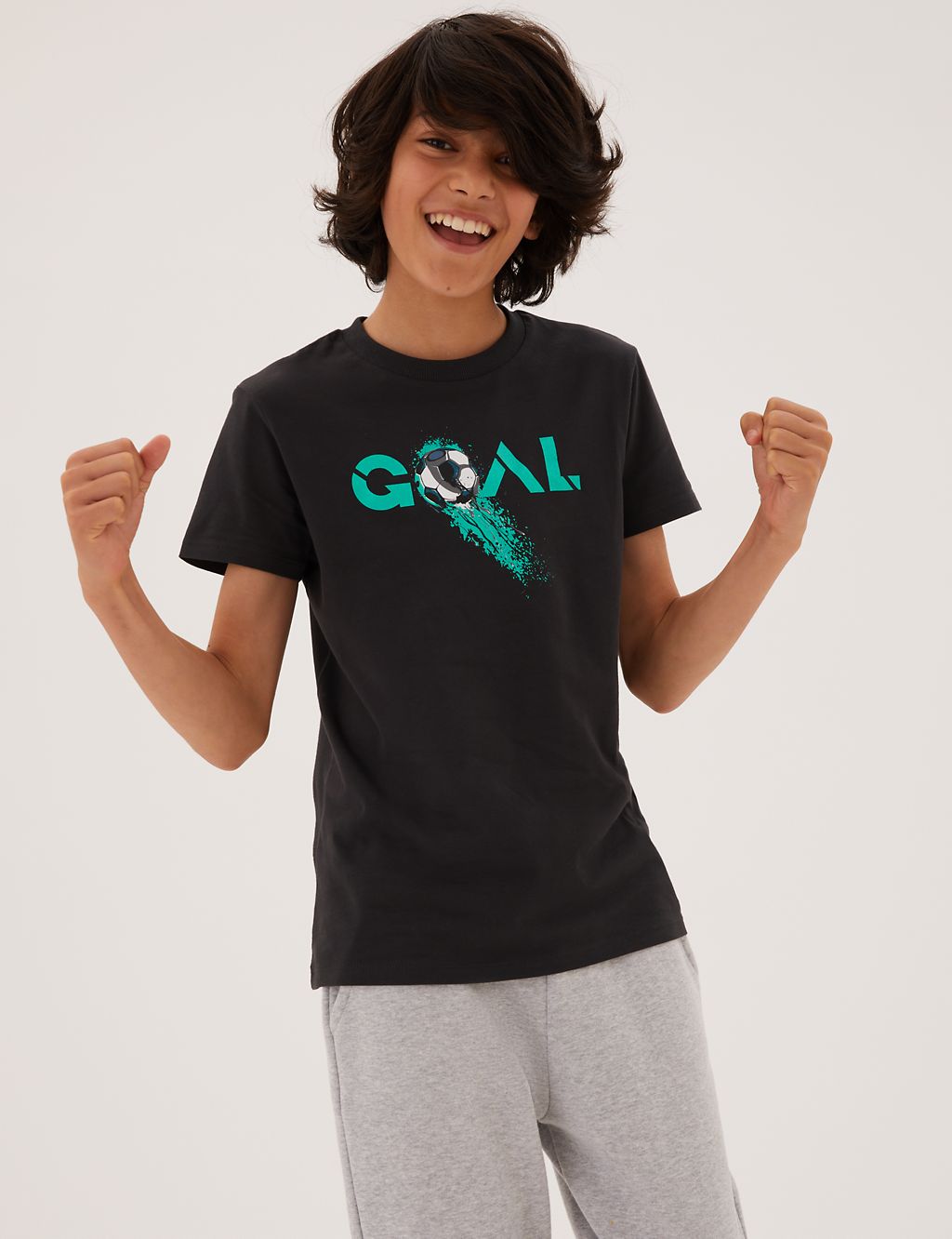 Pure Cotton Goal Slogan T-Shirt (6-16 Yrs) 3 of 4