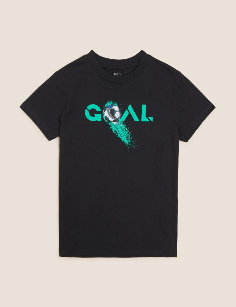 Pure Cotton Goal Slogan T-Shirt (6-16 Yrs) 2 of 4