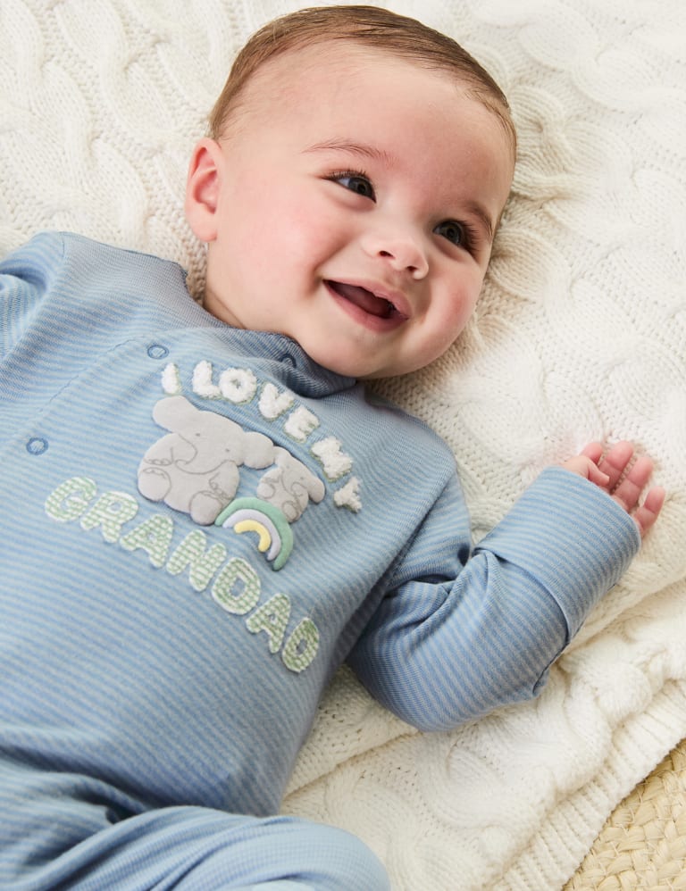 Pure Cotton Grandad Slogan Sleepsuit (0-9 Mths) 1 of 6