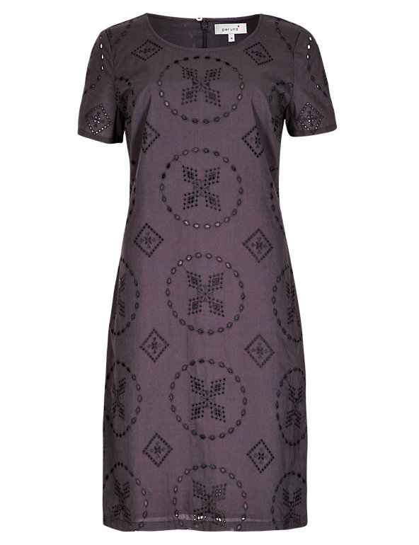 Pure Cotton Graphic Broderie Shift Dress Image 1 of 1