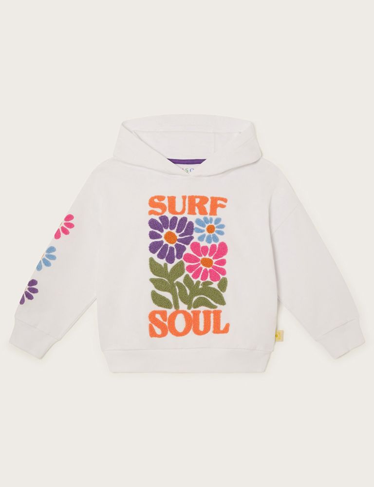 Pure Cotton Graphic Oversized Hoodie (3-13 Yrs) 1 of 4