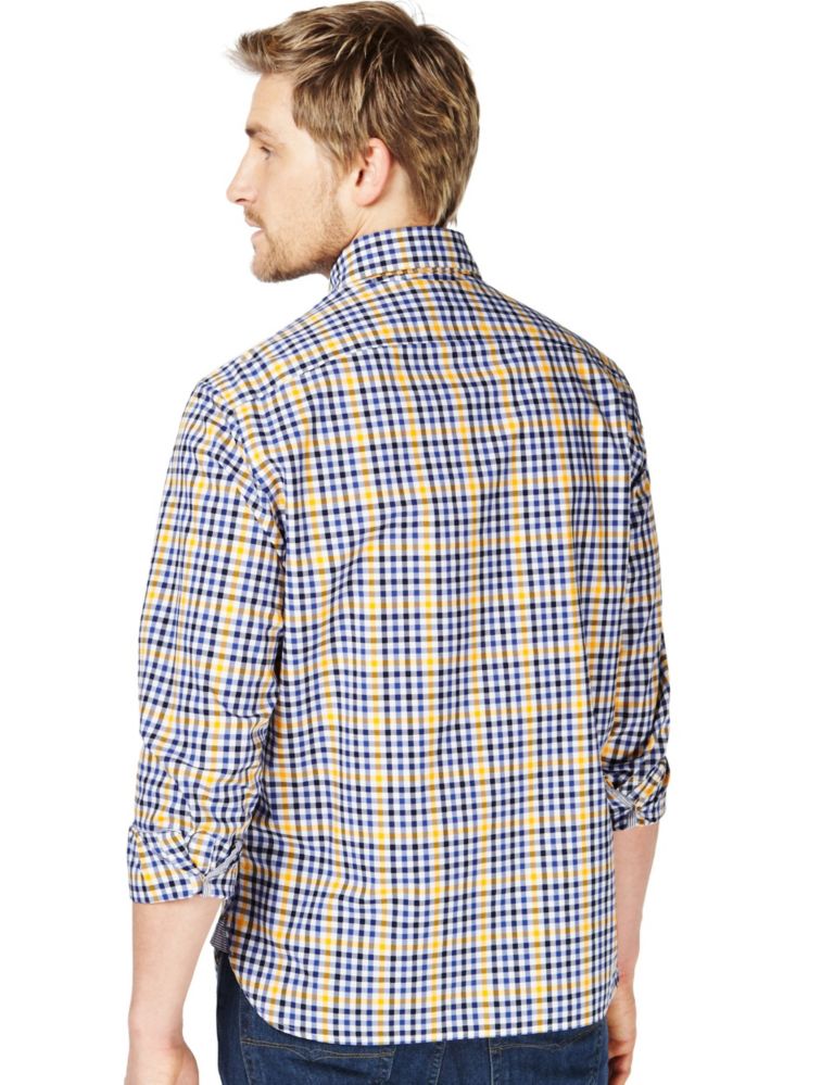 Pure Cotton Grid Checked Shirt 4 of 7
