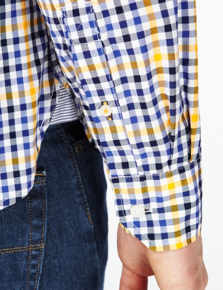 Pure Cotton Grid Checked Shirt 6 of 7