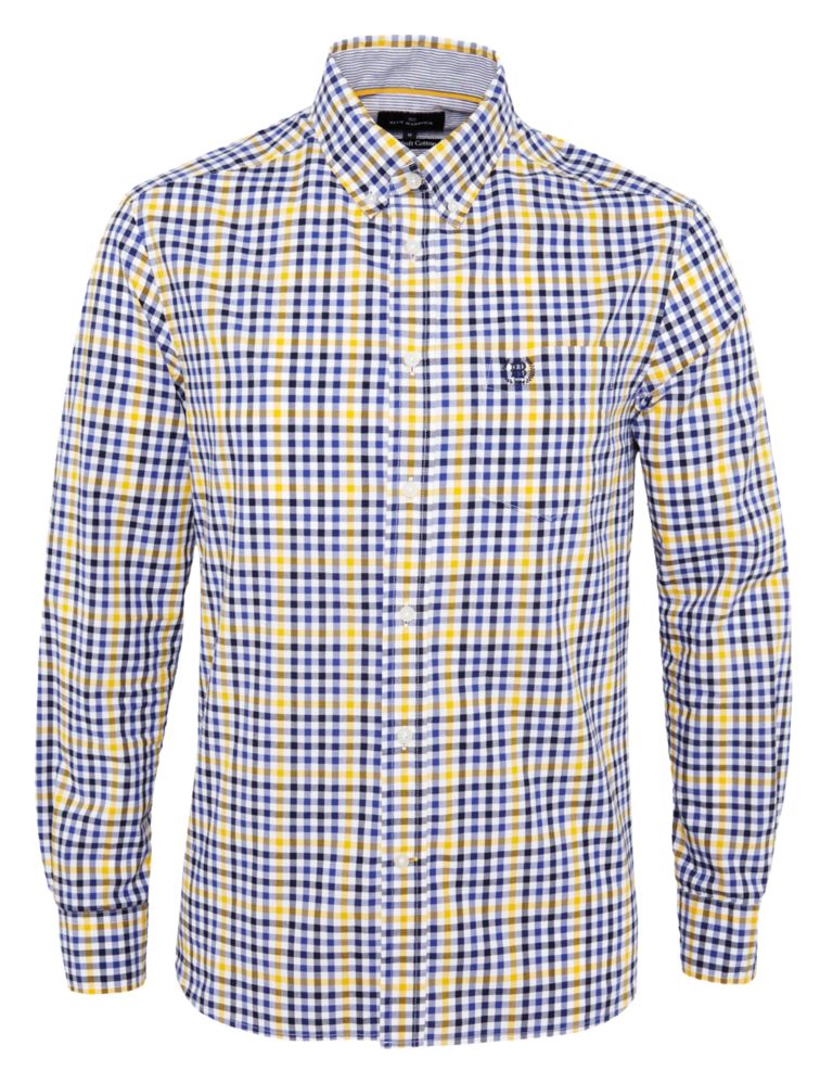 Pure Cotton Grid Checked Shirt 2 of 7