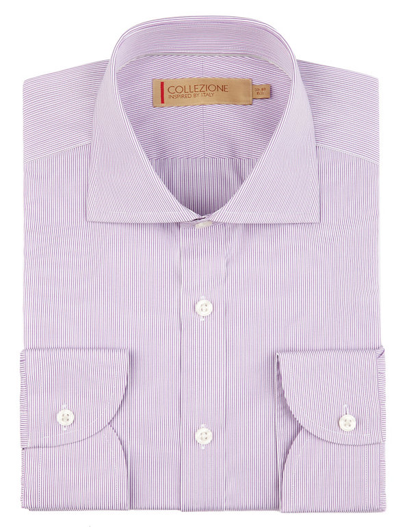 Pure Cotton Hairline Striped Shirt Image 1 of 1