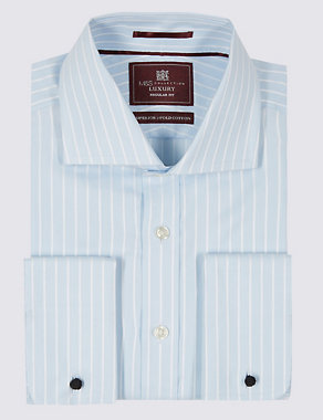 Pure Cotton Hairline Striped Shirt Image 2 of 5