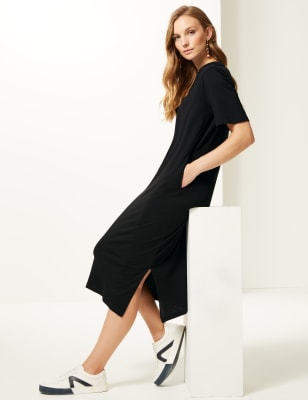 Pure Cotton Half Sleeve Midi Dress, M&S Collection