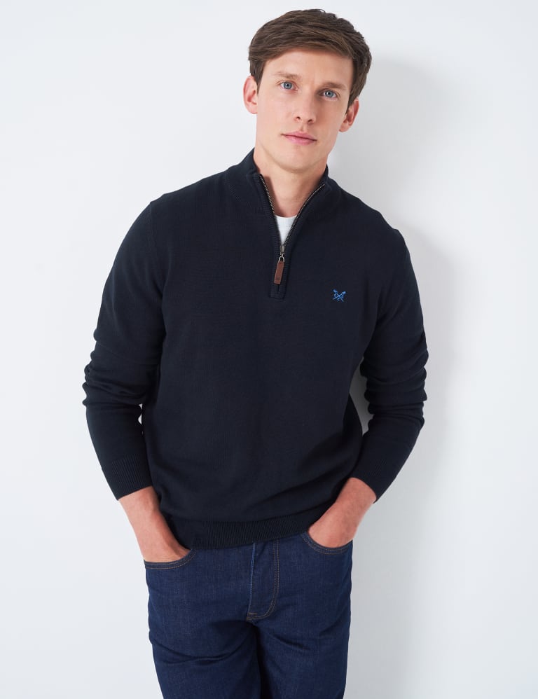 Pure Cotton Half Zip Jumper 1 of 4