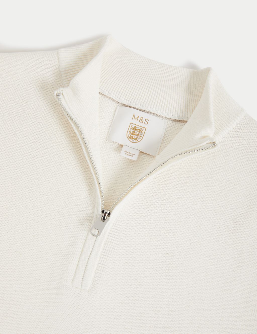 Pure Cotton Half Zip Knitted Polo Shirt 8 of 10