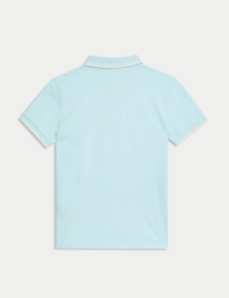 Pure Cotton Half Zip Polo Shirt (6-16 Yrs) 5 of 5