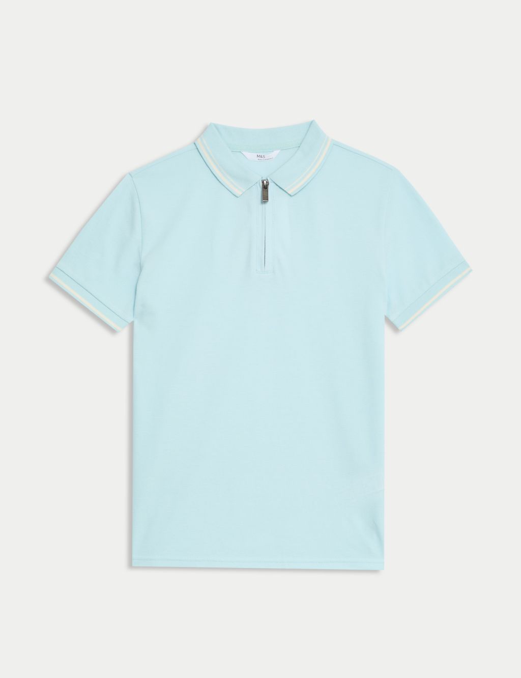 Pure Cotton Half Zip Polo Shirt (6-16 Yrs) 1 of 5