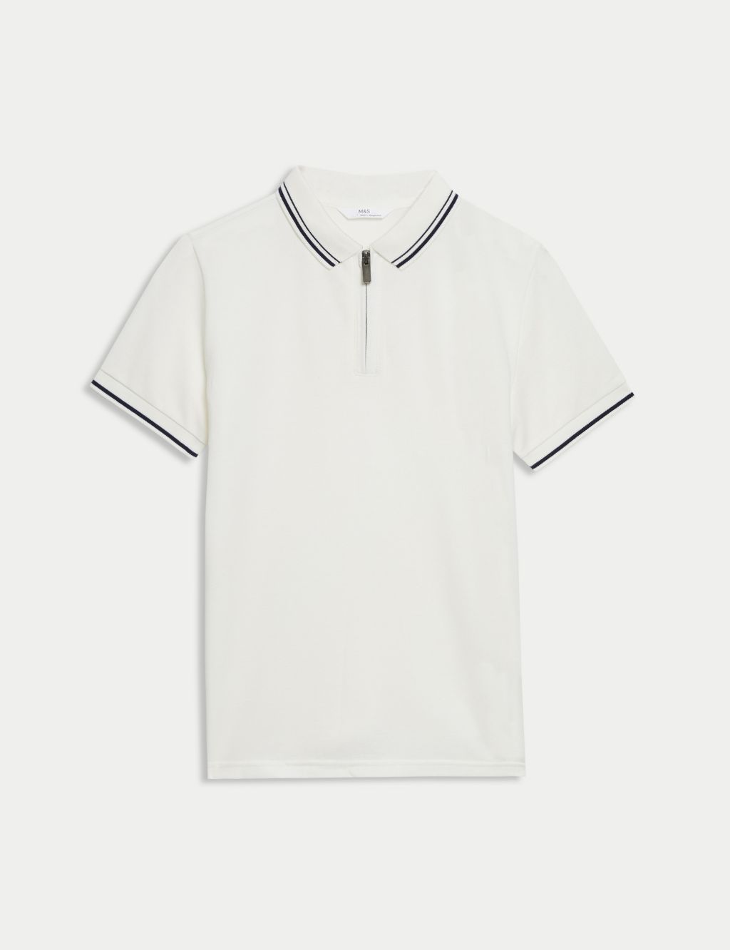 Pure Cotton Half Zip Polo Shirt (6-16 Yrs) 1 of 4
