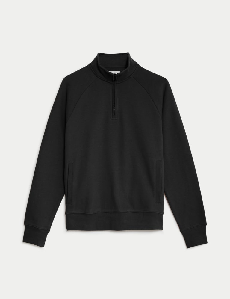 Pure Cotton Half Zip Sweatshirt M S Collection M S