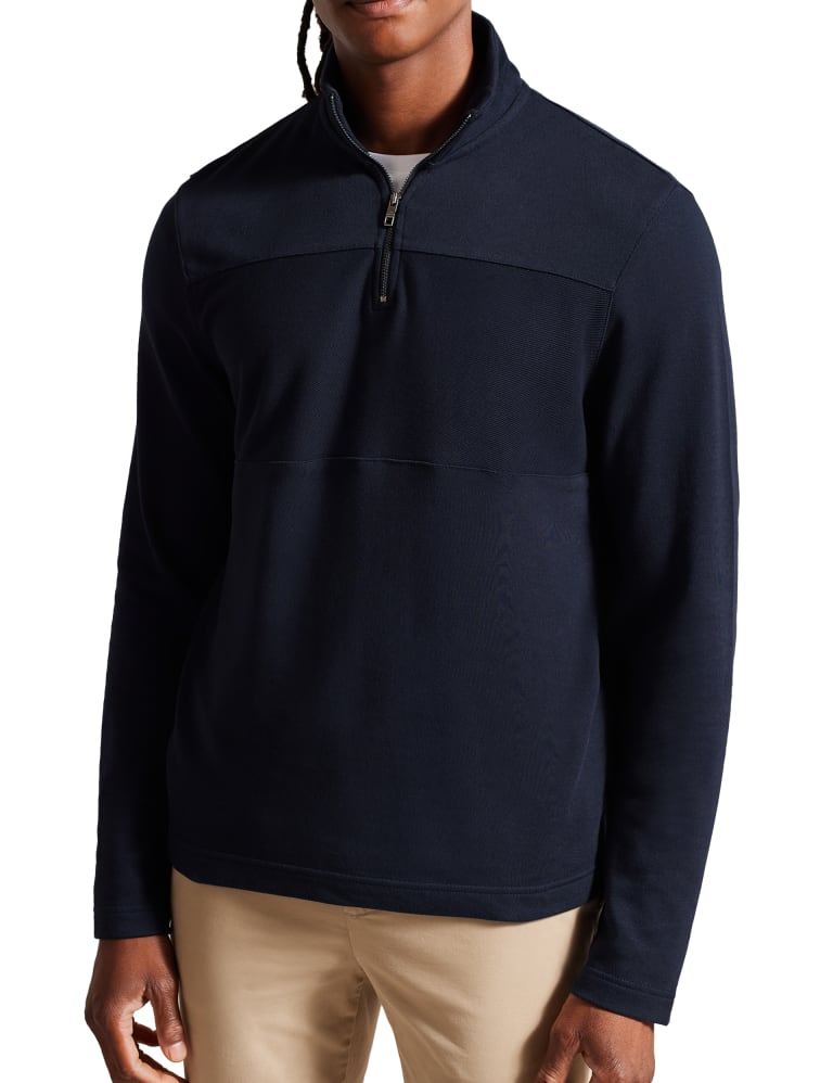 Pure Cotton Half Zip Sweatshirt 3 of 4