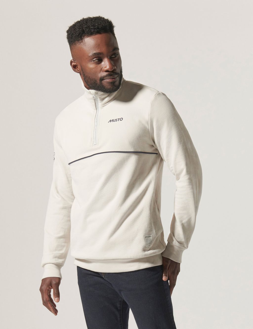 Pure Cotton Half Zip Sweatshirt | Musto | M&S