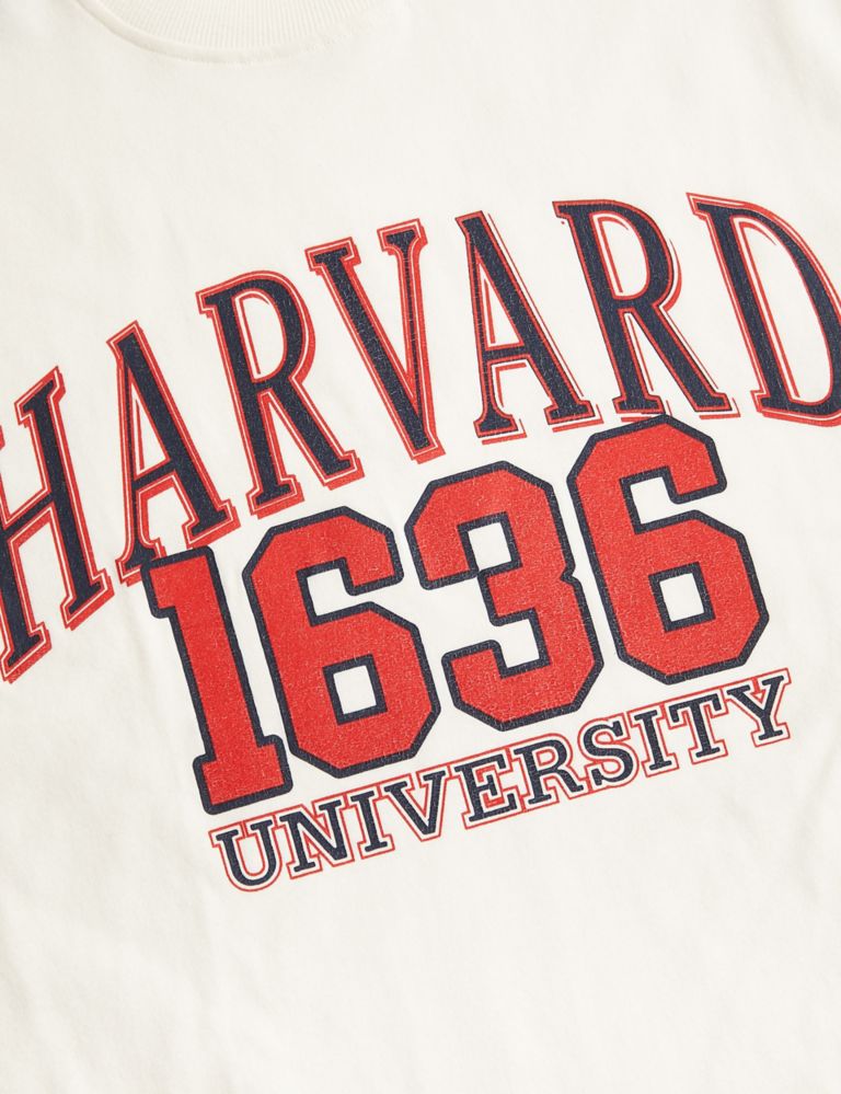 Pure Cotton Harvard Slogan T-Shirt (6-16 Yrs) 2 of 3
