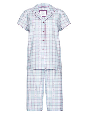 Pure Cotton Heart & Dobby Checked Pyjamas Image 2 of 7
