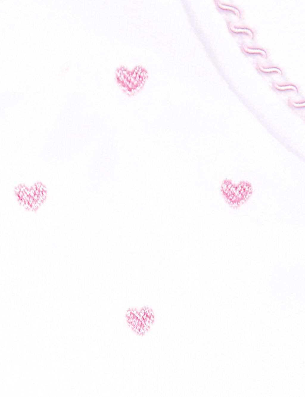 Pure Cotton Heart Embroidered Sleepsuit (6½lbs-9 Mths) 2 of 3